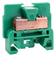 SQUARE D BY SCHNEIDER ELECTRIC 9080GKG6 DIN Rail Mount Terminal Block, Green, 2 Positions, 22 AWG, 10 AWG, Screw, 70 A