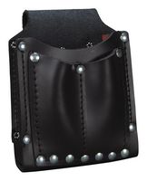 KLEIN TOOLS 5145 UTILITY POUCH, 3-POCKET, LEATHER, BLACK