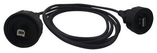BULGIN LIMITED PX0841/AB/2M00 Cable USB, IP68, USB Tipo A Macho, USB Tipo B Macho, 2 m, 6.56 ft, USB 2.0, Negro