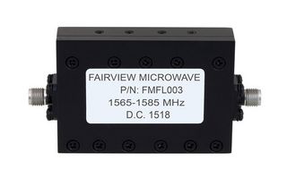 FAIRVIEW MICROWAVE FMFL003 BANDPASS CAVITY FILTER OPERATING FROM 1.565 GHZ TO 1.585 GHZ WITH SMA FEMALE CONNECTORS ROHS COMPLIANT: YES