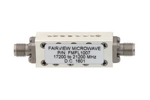 FAIRVIEW MICROWAVE FMFL1007 BANDPASS CAVITY FILTER OPERATING FROM 17.2 GHZ TO 21.2 GHZ WITH SMA FEMALE CONNECTORS ROHS COMPLIANT: YES