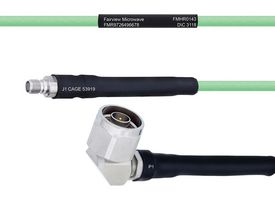 FAIRVIEW MICROWAVE FMHR0143-12 TEMPERATURE CONDITIONED LOW LOSS SMA FEMALE TO RA N MALE CABLE LL142 COAX IN 12 INCH