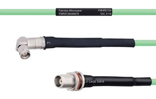 FAIRVIEW MICROWAVE FMHR0154-18 TEMPERATURE CONDITIONED LOW LOSS RA SMA MALE TO TNC FEMALE BULKHEAD CABLE LL142 COAX IN 18 INCH