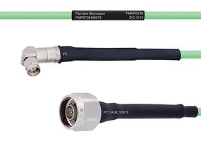 FAIRVIEW MICROWAVE FMHR0156-12 TEMPERATURE CONDITIONED LOW LOSS RA SMA MALE TO N MALE CABLE LL142 COAX IN 12 INCH