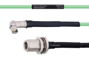 FAIRVIEW MICROWAVE FMHR0157-300CM TEMPERATURE CONDITIONED LOW LOSS RA SMA MALE TO N FEMALE BULKHEAD CABLE LL142 COAX IN 300 CM