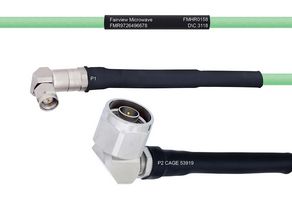 FAIRVIEW MICROWAVE FMHR0158-72 TEMPERATURE CONDITIONED LOW LOSS RA SMA MALE TO RA N MALE CABLE LL142 COAX IN 72 INCH