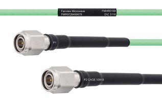 FAIRVIEW MICROWAVE FMHR0159-100CM TEMPERATURE CONDITIONED LOW LOSS TNC MALE TO TNC MALE CABLE LL142 COAX IN 100 CM