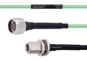 FAIRVIEW MICROWAVE FMHR0175-72 TEMPERATURE CONDITIONED LOW LOSS N MALE TO N FEMALE BULKHEAD CABLE LL142 COAX IN 72 INCH
