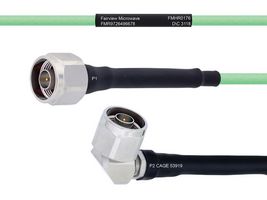 FAIRVIEW MICROWAVE FMHR0176-100CM TEMPERATURE CONDITIONED LOW LOSS N MALE TO RA N MALE CABLE LL142 COAX IN 100 CM