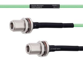 FAIRVIEW MICROWAVE FMHR0177-18 TEMPERATURE CONDITIONED LOW LOSS N FEMALE BULKHEAD TO N FEMALE BULKHEAD CABLE LL142 COAX IN 18 INCH