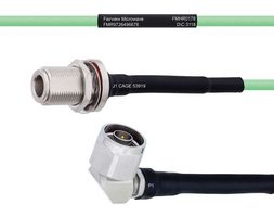 FAIRVIEW MICROWAVE FMHR0178-72 TEMPERATURE CONDITIONED LOW LOSS N FEMALE BULKHEAD TO RA N MALE CABLE LL142 COAX IN 72 INCH