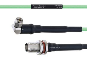 FAIRVIEW MICROWAVE FMHR0199-8 TEMPERATURE CONDITIONED LOW LOSS RA SMA MALE TO TNC FEMALE BULKHEAD CABLE LL160 COAX IN 8 INCH