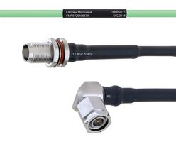 FAIRVIEW MICROWAVE FMHR0211-100CM TEMPERATURE CONDITIONED LOW LOSS TNC FEMALE BULKHEAD TO RA TNC MALE CABLE LL160 COAX IN 100 CM