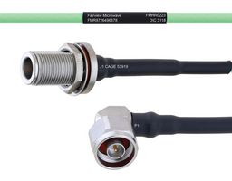 FAIRVIEW MICROWAVE FMHR0223-60 TEMPERATURE CONDITIONED LOW LOSS N FEMALE BULKHEAD TO RA N MALE CABLE LL160 COAX IN 60 INCH