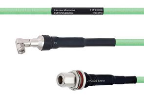 FAIRVIEW MICROWAVE FMHR0236-72 TEMPERATURE CONDITIONED LOW LOSS RA SMA MALE TO N FEMALE BULKHEAD CABLE LL335I COAX IN 72 INCH