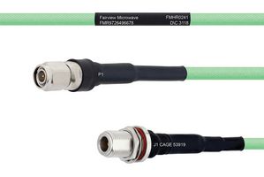 FAIRVIEW MICROWAVE FMHR0241-24 TEMPERATURE CONDITIONED LOW LOSS TNC MALE TO N FEMALE BULKHEAD CABLE LL335I COAX IN 24 INCH