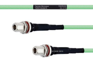 FAIRVIEW MICROWAVE FMHR0250-300CM TEMPERATURE CONDITIONED LOW LOSS N FEMALE BULKHEAD TO N FEMALE BULKHEAD CABLE LL335I COAX IN 300 CM
