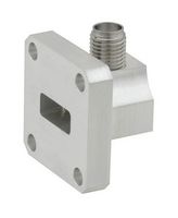 FAIRVIEW MICROWAVE FMWCA1022 WR-42 TO SMA FEMALE WAVEGUIDE TO COAX ADAPTER UG-597-U SQUARE COVER WITH 18 GHZ TO 26.5 GHZ K BAND IN ALUMINUM, CHEM FILM