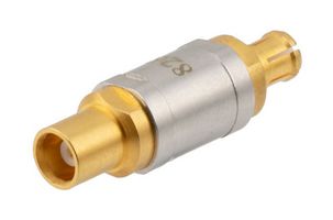 FAIRVIEW MICROWAVE SD8269 50 OHM MCX PLUG TO MCX JACK DC BLOCK INNER FROM 10MHZ TO 6GHZ RATED 50 VOLT IN BRASS