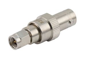 FAIRVIEW MICROWAVE SD8278 50 OHM SMA PLUG TO BNC JACK DC BLOCK INNER FROM 10MHZ TO 3GHZ RATED 100 VOLT IN BRASS