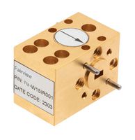FAIRVIEW MICROWAVE FM-W15IR001 WR-15 WAVEGUIDE ISOLATOR WITH 15 DB MIN ISOLATION FROM 61 GHZ TO 65 GHZ USING UG-385-U COVER FLANGE IN BRASS