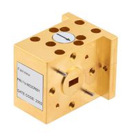 FAIRVIEW MICROWAVE FM-W22CR001 WR-22 WAVEGUIDE CIRCULATOR WITH 15 DB MIN ISOLATION FROM 32.9 GHZ TO 40 GHZ USING UG-383-U COVER FLANGE IN BRASS