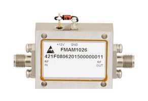FAIRVIEW MICROWAVE FMAM1026 2.2 DB NF LOW NOISE AMPLIFIER, OPERATING FROM 8 GHZ TO 12 GHZ WITH 28 DB GAIN, 13 DBM PSAT AND SMA ROHS COMPLIANT: YES