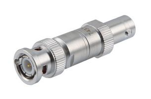 FAIRVIEW MICROWAVE FMAT7437-9 9 DB FIXED ATTENUATOR BNC MALE PLUG TO BNC FEMALE JACK UP TO 4 GHZ RATED TO 2 WATTS, BRASS TRI-METAL BODY, 1.25 VSWR ROHS COMPLI