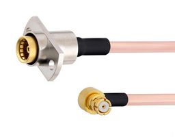 FAIRVIEW MICROWAVE FMCA1610-36 SLIDE-ON BMA JACK 2 HOLE FLANGE TO RA SMP FEMALE CABLE RG405 TYPE .086 COAX IN 36 INCH