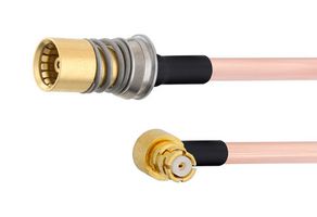 FAIRVIEW MICROWAVE FMCA1611-12 SNAP-ON BMA JACK TO RA SMP FEMALE CABLE RG405 TYPE .086 COAX IN 12 INCH