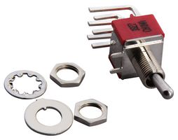 TE CONNECTIVITY - ALCOSWITCH A201SYAQ04 Toggle Switch, On-None-On, DPDT, Non Illuminated, Gemini A Series, PCB, 5 A