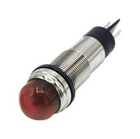 DIALIGHT 656-1106-304F LED Panel Mount Indicator, Red, 28 VDC, 0.5 ", 19 mA, 1.1 cd, IP66, IP67, NEMA 4X