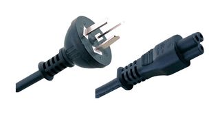 MEGA ELECTRONICS 196-C5 Mains Power Cord, 1.8 m, 2.5 A, 250 V, Black
