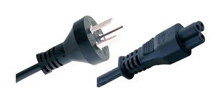 MEGA ELECTRONICS 197-C5-2 Cable de Alimentación, Plug de Red, Argentina a IEC 60320 C5, 2 m, 2.5 A, 250 V, Negro