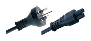 MEGA ELECTRONICS 198-C5 Cable de Alimentación, Enchufe de Red, Australia a IEC 60320 C5, 1.8 m, 2.5 A, 250 V, Negro