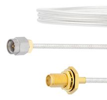 FAIRVIEW MICROWAVE FMCA2106-12 SMA MALE TO SMA FEMALE BULKHEAD CABLE FM-SR086TB COAX IN 12 INCH