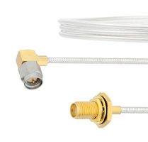 FAIRVIEW MICROWAVE FMCA2107-36 RA SMA MALE TO SMA FEMALE BULKHEAD CABLE FM-SR086TB COAX IN 36 INCH