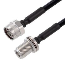 FAIRVIEW MICROWAVE FMCA2256-24 LOW PIM N MALE TO N FEMALE BULKHEAD CABLE 1-4 INCH SUPERFLEXIBLE COAX IN 24 INCH