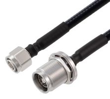 FAIRVIEW MICROWAVE FMCA2365-24 LOW PIM 2.2-5 MALE TO 4.3-10 FEMALE BULKHEAD CABLE 1-4 INCH SUPERFLEXIBLE COAX IN 24 INCH