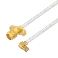 FAIRVIEW MICROWAVE FMCA2381-48 SMA FEMALE 2 HOLE FLANGE TO RA SMP FEMALE CABLE FM-SR086TB COAX IN 48 INCH