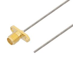 FAIRVIEW MICROWAVE FMCA2387-6 TEST PROBE SMA FEMALE 2 HOLE FLANGE TO STRAIGHT CUT LEAD CABLE FM-SR047TB COAX IN 6 INCH