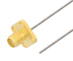 FAIRVIEW MICROWAVE FMCA2389-9 TEST PROBE SMA FEMALE 4 HOLE FLANGE TO STRAIGHT CUT LEAD CABLE FM-SR047TB COAX IN 9 INCH
