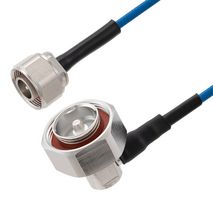FAIRVIEW MICROWAVE FMCA2473-12 LOW PIM 4.1-9.5 MINI DIN MALE TO RA 7-16 DIN MALE CABLE TFT-402-LF COAX IN 12 INCH USING TIMES MICROWAVE COMPONENTS