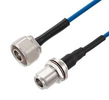 FAIRVIEW MICROWAVE FMCA2477-100CM LOW PIM 4.1-9.5 MINI DIN MALE TO N FEMALE BULKHEAD CABLE TFT-402-LF COAX IN 100 CM USING TIMES MICROWAVE COMPONENTS