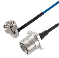 FAIRVIEW MICROWAVE FMCA2489-12 LOW PIM RA 4.3-10 MALE TO 7-16 DIN FEMALE 4 HOLE FLANGE CABLE TFT-402-LF COAX IN 12 INCH USING TIMES MICROWAVE COMPONENTS