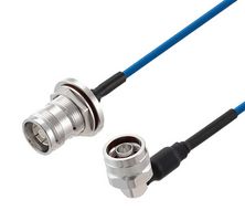FAIRVIEW MICROWAVE FMCA2495-50CM LOW PIM 4.3-10 FEMALE BULKHEAD TO RA N MALE CABLE TFT-402-LF COAX IN 50 CM USING TIMES MICROWAVE COMPONENTS