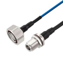 FAIRVIEW MICROWAVE FMCA2507-48 LOW PIM 7-16 DIN MALE TO N FEMALE BULKHEAD CABLE TFT-402-LF COAX IN 48 INCH USING TIMES MICROWAVE COMPONENTS