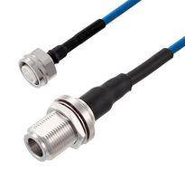 FAIRVIEW MICROWAVE FMCA2529-200CM LOW PIM 2.2-5 MALE TO N FEMALE BULKHEAD CABLE TFT-402-LF COAX IN 200 CM USING TIMES MICROWAVE COMPONENTS