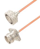 FAIRVIEW MICROWAVE FMCA2802-48 PUSH-ON 4.3-10 MALE TO 4.3-10 FEMALE 4 HOLE FLANGE CABLE RG402 TYPE .141 COAX IN 48 INCH