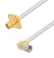 FAIRVIEW MICROWAVE FMCA2866-60 RA SMA MALE TO SMA FEMALE 4 HOLE FLANGE CABLE TINNED ALUMINUM RG402 TYPE .141 COAX IN 60 INCH
